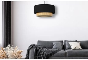 Duolla - Lampadario a sospensione con filo BOHO 1xE27/15W/230V diametro 45 cm nero/rattan