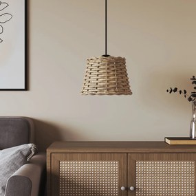 Paralume Da Soffitto Marrone Ø20x15 Cm İn Vimini /