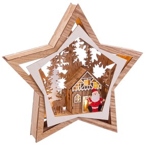 Decorazione luminosa marrone con motivo natalizio Noel - Casa Selección