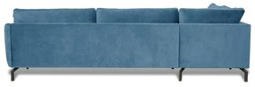 Divano angolare in velluto blu (angolo sinistro) Magic - Scandic