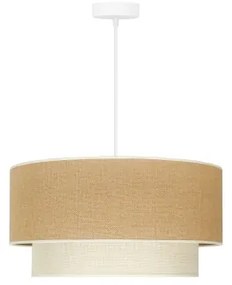 Duolla - Lampadario a sospensione con filo YUTE BOHO 1xE27/15W/230V diametro 45 cm marrone/color crema