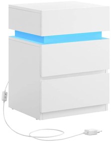 Comodino SMARTIE con illuminazione integrata, bianco