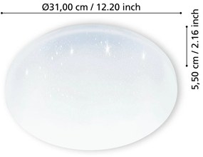 Plafoniera Moderna Frania-S Acciaio Bianco Luce Led Integrato 18W