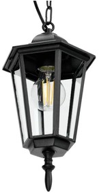 Lampadario da esterno a sospensione con catena 1xE27/60W/230V nero