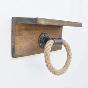 Porta asciugamani con ripiano BORURAF 14x30 cm abete