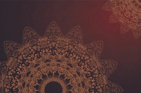 Carta da parati – Elementi moderni di Mandala in tonalità marroni