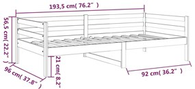 Dormeuse Miele 90x190 cm in Legno Massello di Pino