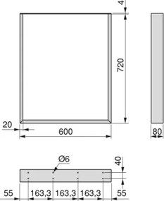 Gambe da tavolo Square rettangolari 72x60 cm in acciaio verniciato nero