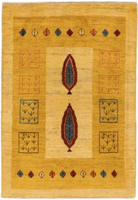 Gabbeh Tappeto 120x170 Giallo (Iran) Annodato A Mano