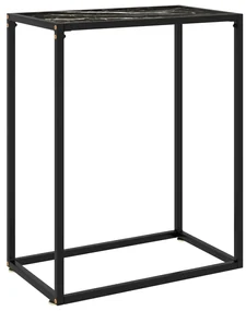 Tavolo consolle nero 60x35x75 cm in vetro temperato