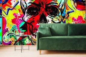 Carta da parati autoadesiva – Teschio in graffiti