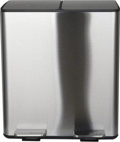 Cestino per la spazzatura color argento opaco in acciaio per raccolta differenziata/con pedale 2x20 l Aliya – Spirella