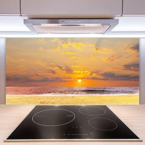 Pannello cucina paraschizzi Paesaggio del sole della spiaggia del mare 100x50 cm