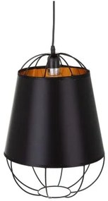 Lampadario Nero Dorato Metallo 30 x 30 x 41 cm