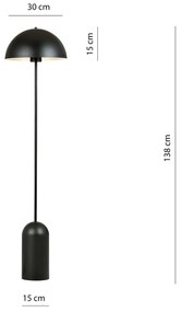 Piantana Minimal Danu Acciaio Nero 1 Luce E27 Ip20