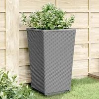 Fioriere da Giardino 2 pz Grigio Chiaro 32,5x32,5x57 cm in PP 367847