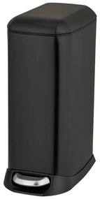 Cestino per la spazzatura nero opaco in acciaio con pedale 12 l Design – Wenko