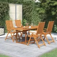 Set da Pranzo da Giardino 5 pz in Legno Massello di Acacia 3058011