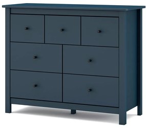 Cassettiera bassa blu scuro in legno di pino 110x80 cm Misti - Marckeric