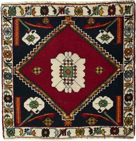 Shiraz Tappeto persiano 70x70 Rosso (Iran) Annodato A Mano