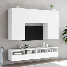 Mobile TV a Parete Bianco 80x30x30 cm in Legno Multistrato