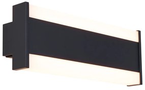 Lampada da Parete Moderna Nera 30cm Inclusa LED CCT IP54 - Vanya