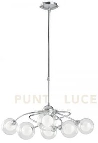 Lampadario blog cromo 6 luci attacco g9 66x111cm diffusore sferico ...