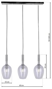 Lampadario su filo TANGO 3xE14/40W/230V chiaro