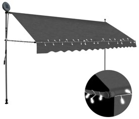 Tenda da Sole Retrattile Manuale con LED 350 cm Antracite