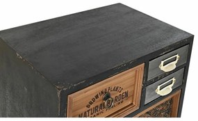 Cassettiera DKD Home Decor Abete Naturale Nero MDF Vintage (48 x 32 x 101 cm)