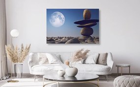 Stampa su tela – Pietre impilate alla luce della luna