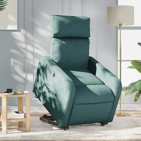 Poltrona Alzapersona Reclinabile Verde Scuro İn Tessuto /