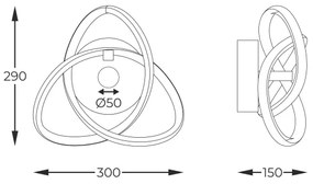 Zuma Line MB9717-1-3BGN - Applique a LED INDIGO LED/14W/230V nero/oro