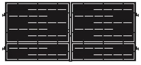 Cancello manuale Privacy in ferro, apertura centrale, L 408.5 x 180 cm, di colore nero