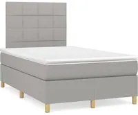 Letto a Molle Materasso e LED Grigio Chiaro 120x190 cm Tessutocod mxl 92064