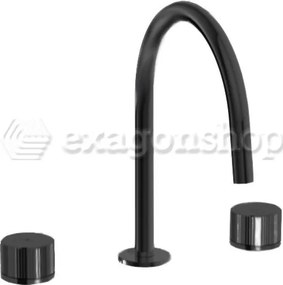 Paffoni Jo Jo053no Batteria Lavabo 3 Fori Con Scarico Clik Clak Nero Opaco