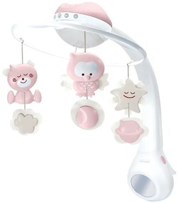 Infantino - Culla mobile con melodia e proiettore 3in1 3xAAA rosa
