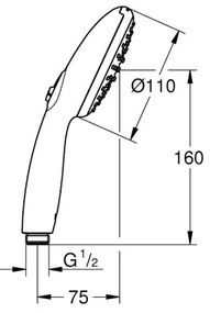 GROHE 27946001 - Doccetta a mano VITALIO START 110, 110 mm, cromo lucido
