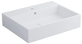 Cielo Smile Lavabo monoforo 60x46 sospeso o da appoggio con troppopieno in ceramica bianco lucido