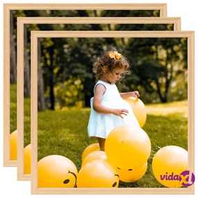 vidaXL Cornici Foto Collage 3 pz per Parete Rovere Chiaro 40x40 cm