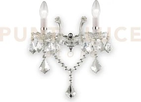 Florian applique a parete cromo cristallo molato e vetro 2 luci att...