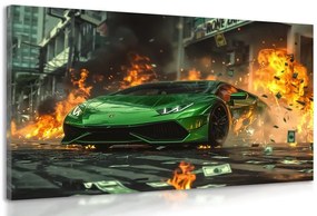 Quadro su tela – Lamborghini Huracán verde