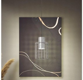 Eglo 43647 - Lampadario su corda  MILLIGAN 1xE27/40W/230V d. 20 cm argento