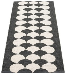 Passatoia da interno/esterno nera/color crema 70x150 cm Poppy Black Vanilla – Pappelina