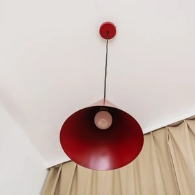 Lampada a sospensione con cavo ETNA II 1xE27/15W/230V diam. 25 cm rossa