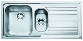 Lavello integrato 1.5 vasche con gocciolatoio a destra FRANKE Logica Line inox L 50 x L 100 cm argento
