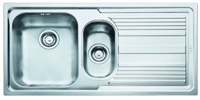 Lavello integrato 1.5 vasche in inox argento FRANKE Logica Line L 50 x L 100 cm, sgocciolatoio a destra