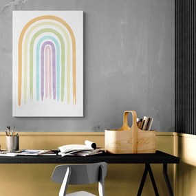 Stampa su tela – Arcobaleno pastello Mid-Century