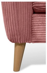 Divano angolare in velluto a coste rosa (angolo destro) Paris - Scandic