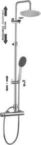 Colonna Doccia Regolabile Soffione 23 cm e Miscelatore Con Deviatore Cromo Paffoni Mini Master Zcol686sk2